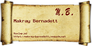 Makray Bernadett névjegykártya